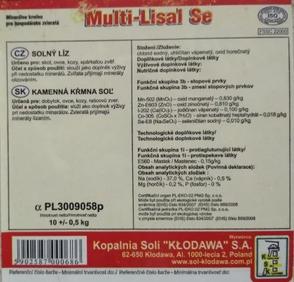 Miner&aacute;ln&iacute; liz bez mědi Multi Lisal SE (10 kg) kostka