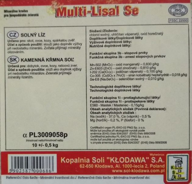 Miner&aacute;ln&iacute; liz bez mědi Multi Lisal SE (10 kg) kostka