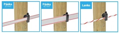 Izol&aacute;tory (25 ks) plastov&eacute; ploch&eacute; na tyč