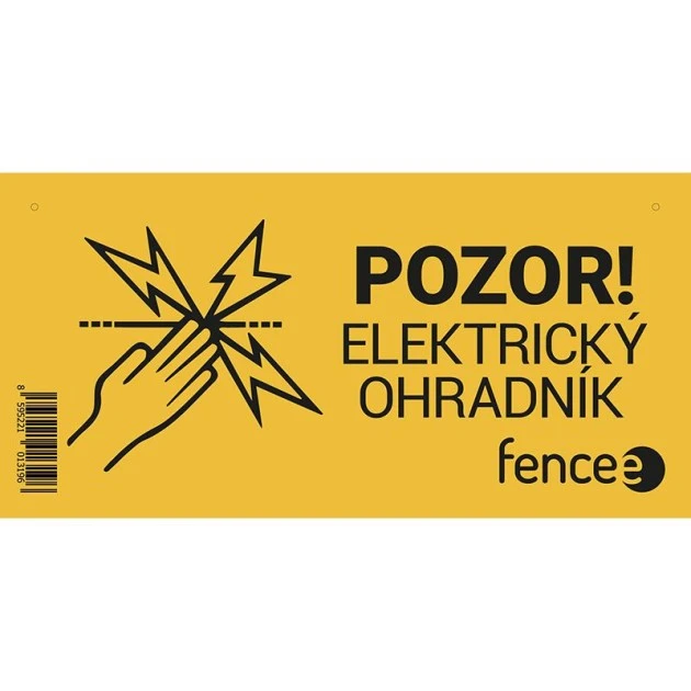 Tabulka v&yacute;stražn&aacute; &ndash; POZOR! ELEKTRICK&Yacute; OHRADN&Iacute;K