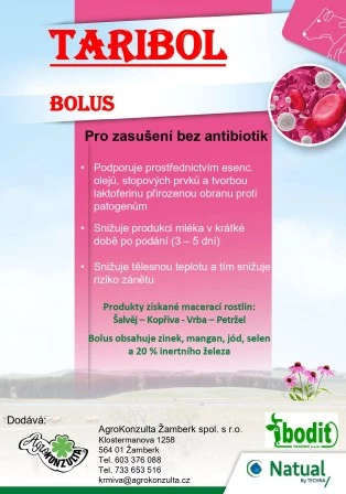 TARIBOL bolus pro zasu&scaron;en&iacute; dojnic bez antibiotik