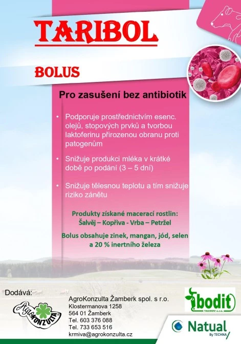 TARIBOL bolus pro zasu&scaron;en&iacute; dojnic bez antibiotik