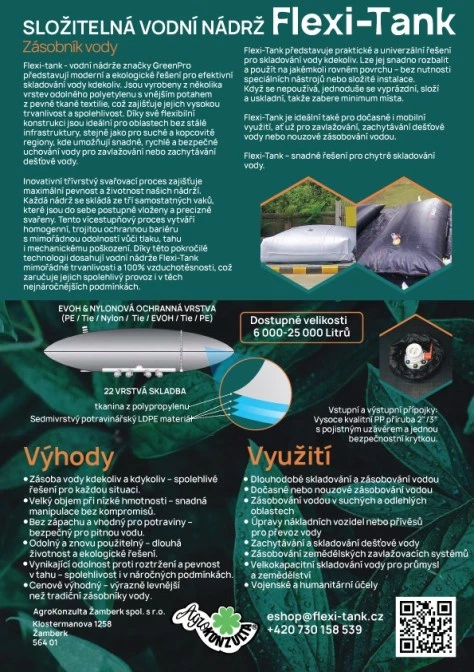 N&aacute;drž na vodu Flexi-Tank GreenPro 15 000 litrů